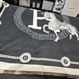 Black and White Horse Print Scarf